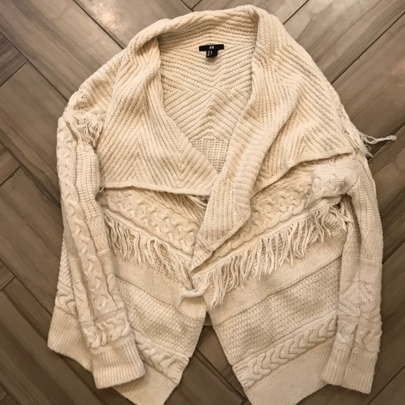 🌻 HP!🌻 H&M Kaftan Cardigan XS Cream - Picture 2 of 6